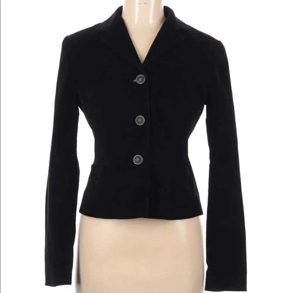 Tahari Black Corduroy Size 6 Career Blazer/Jacket